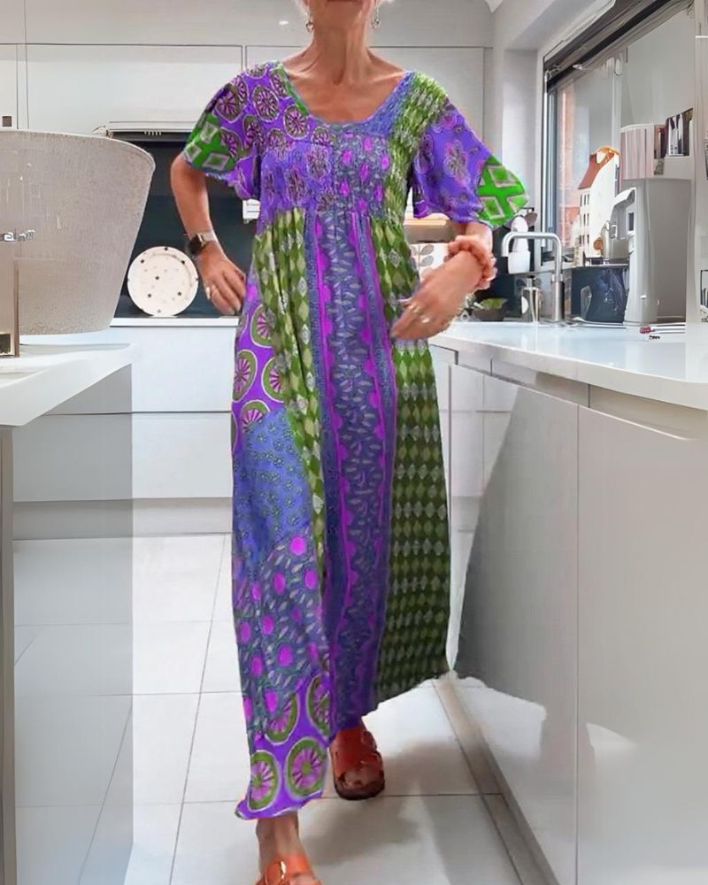 Amara | Farverig Boheme Kjole