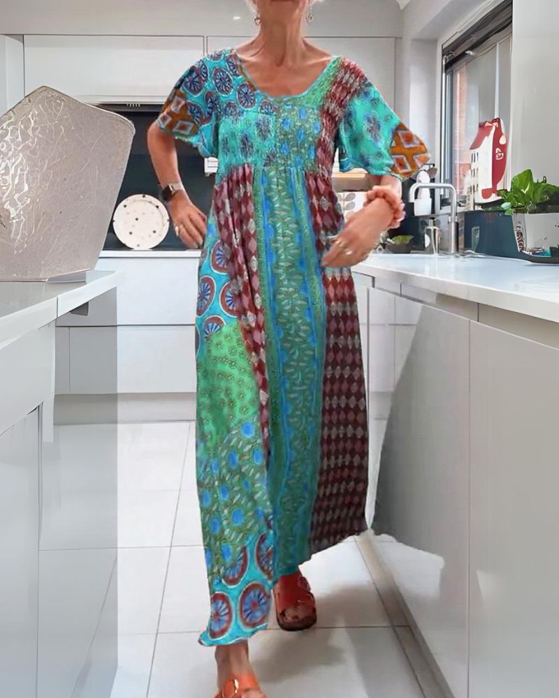 Amara | Farverig Boheme Kjole