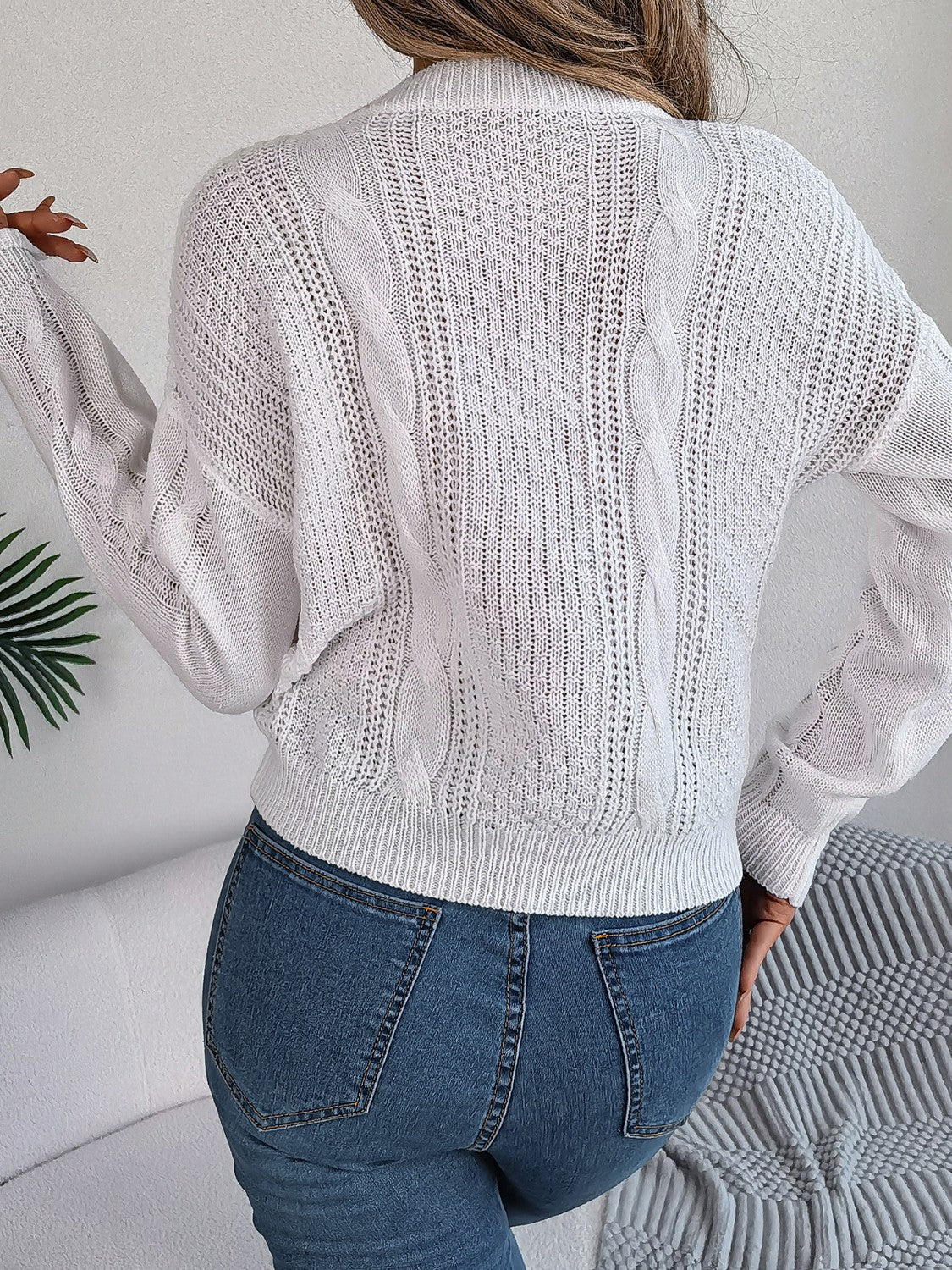Alara | Knapperet Kabelstrikket Sweater