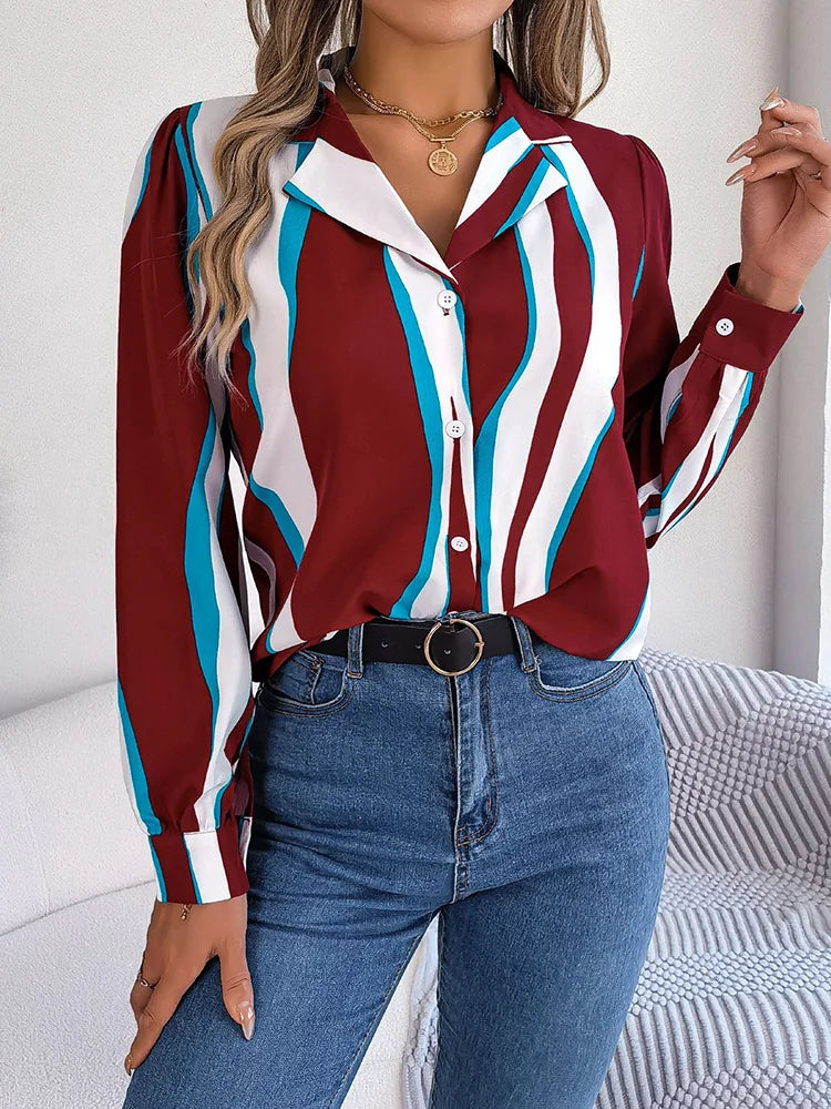 Aria | Stribet Bluse