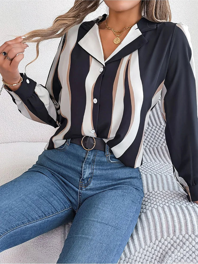 Aria | Stribet Bluse