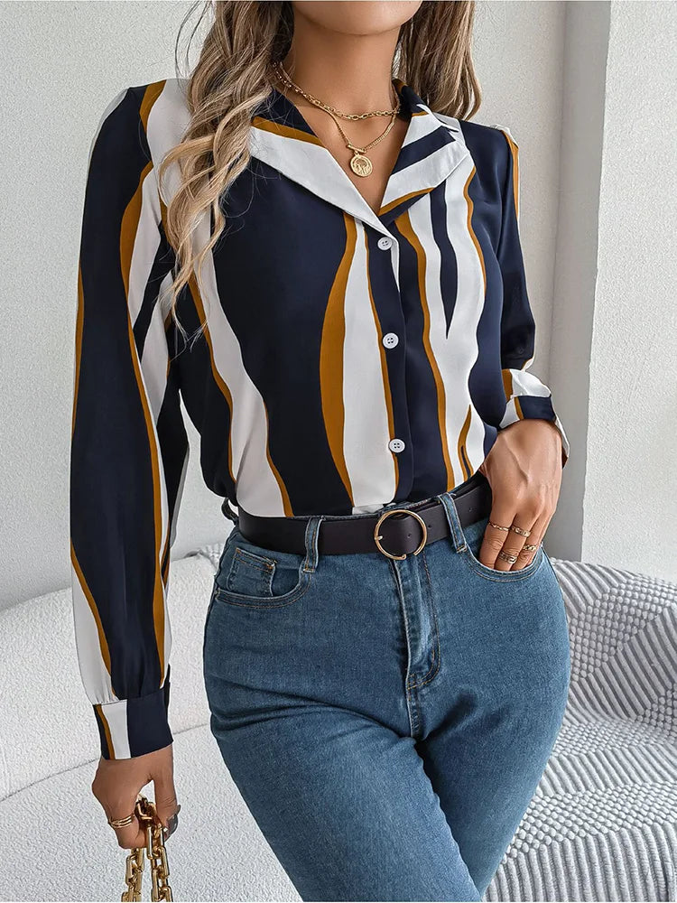 Aria | Stribet Bluse