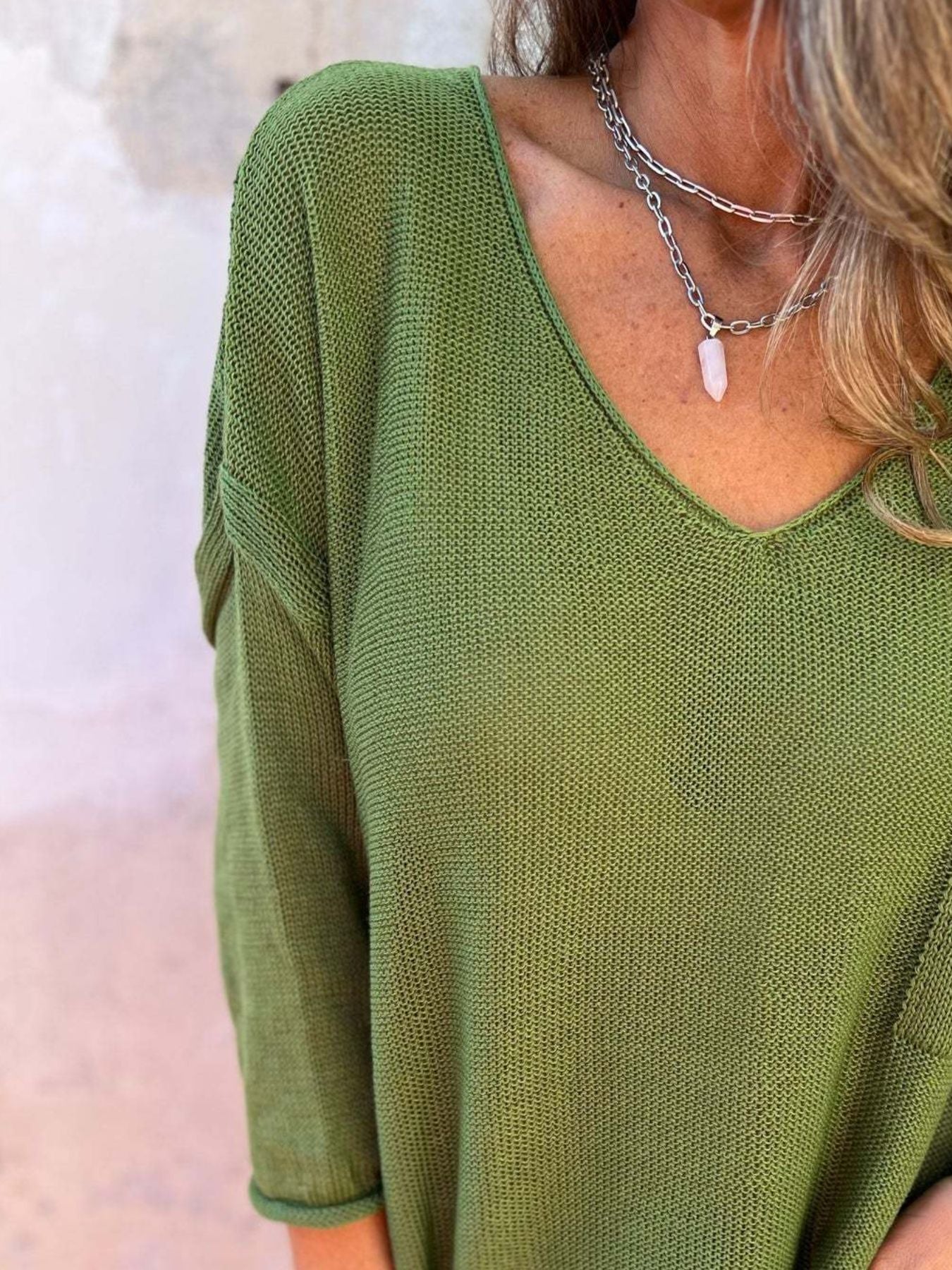 Celina | Elegant V-Hals Strikket Sweater
