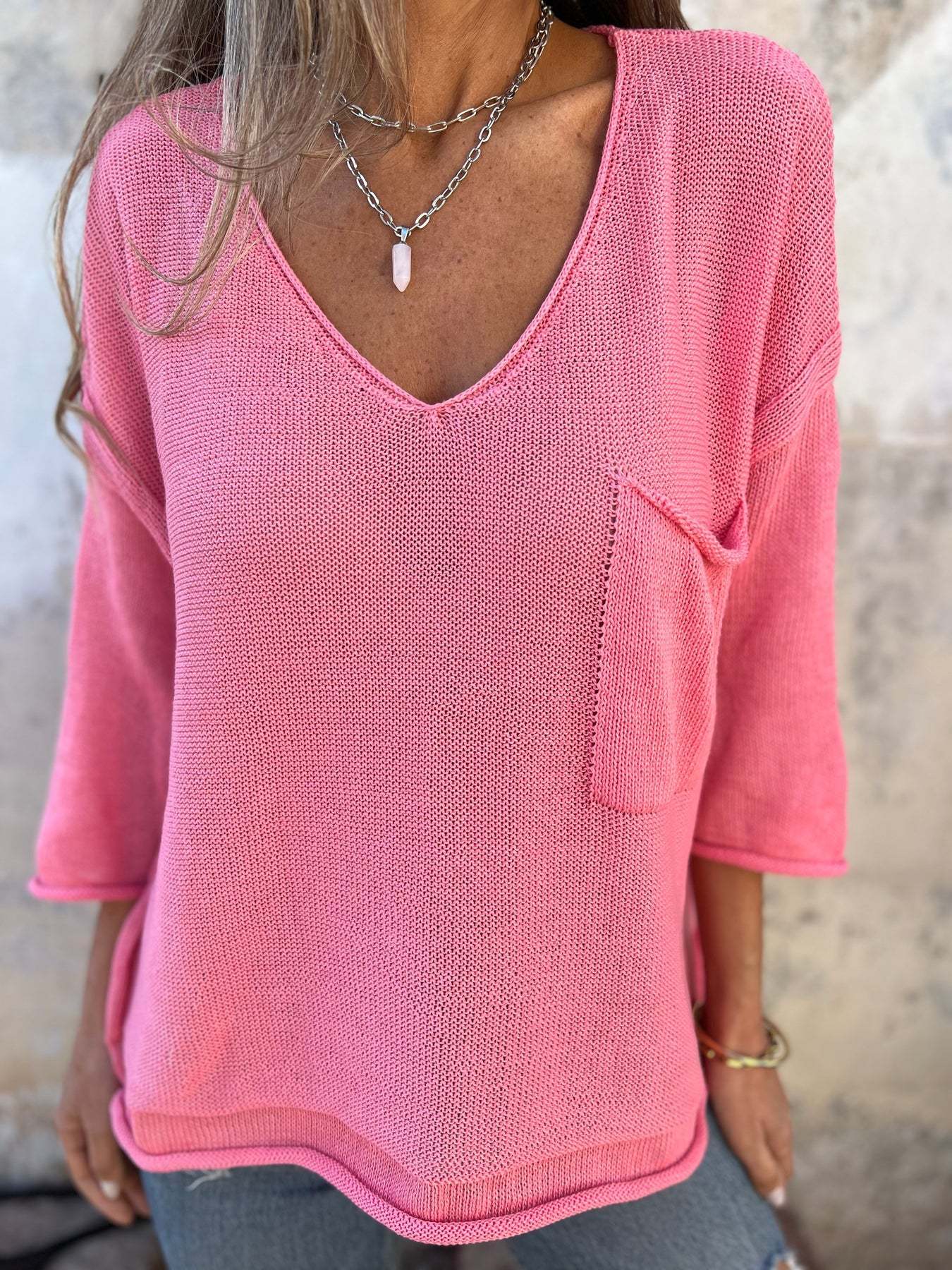 Celina | Elegant V-Hals Strikket Sweater