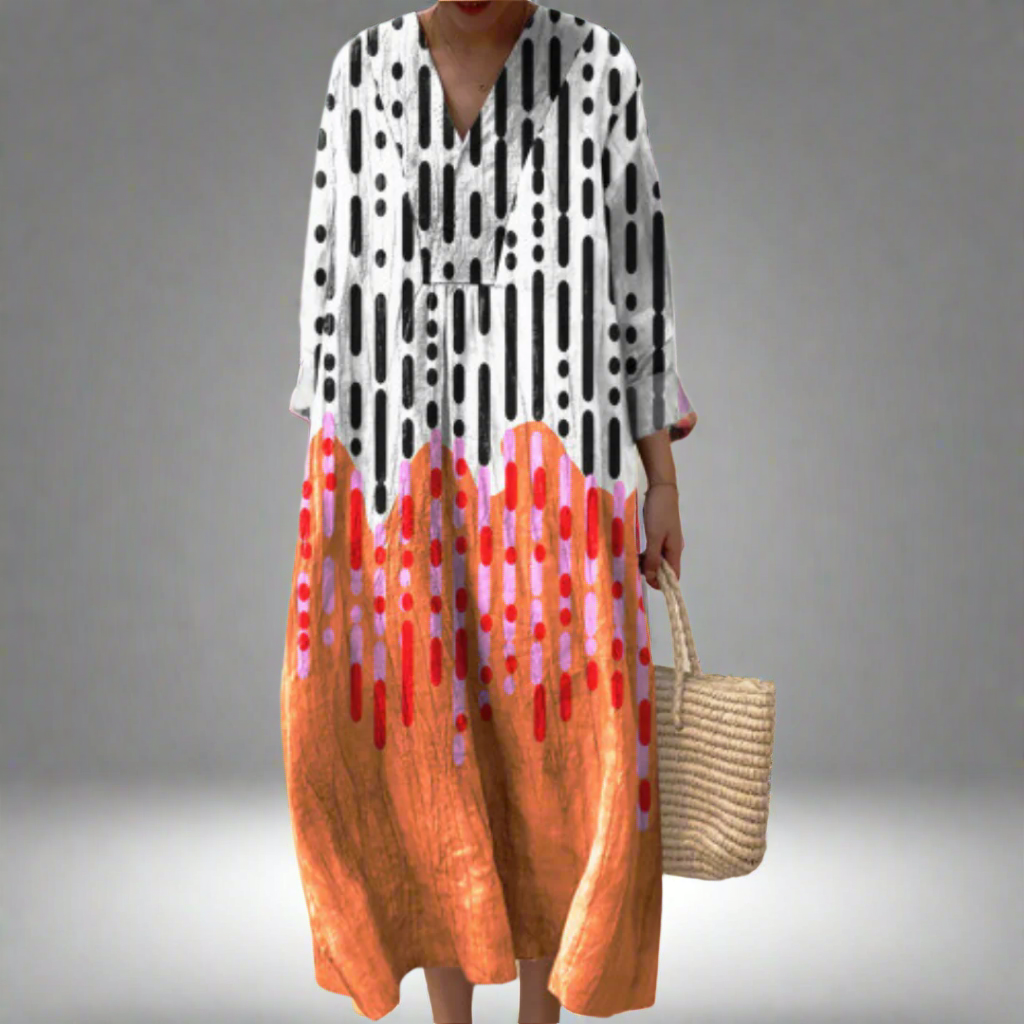 Carola | Elegant Geometrisk Kjole