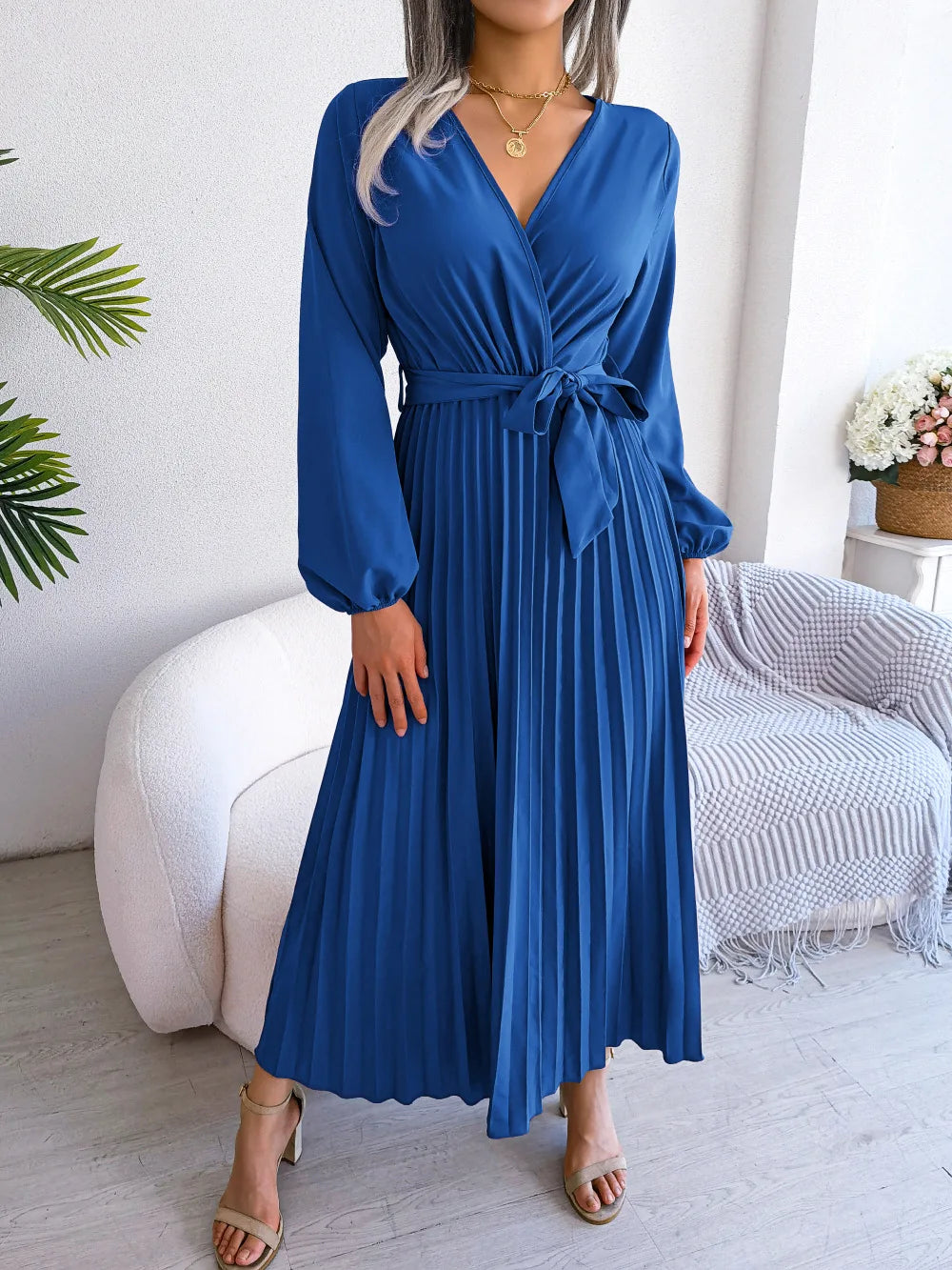 Alessia | Elegant Plisseret Maxikjole