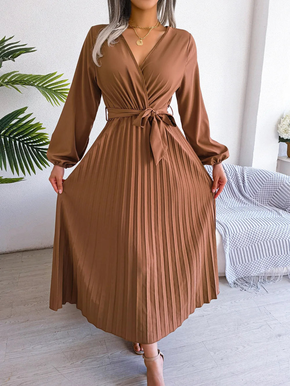 Alessia | Elegant Plisseret Maxikjole