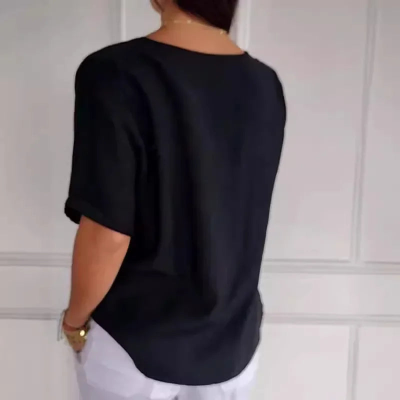 Amara | Knap-Draperet Elegant Bluse