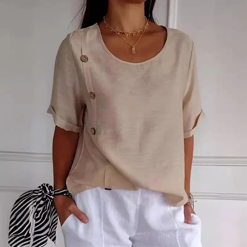 Amara | Knap-Draperet Elegant Bluse