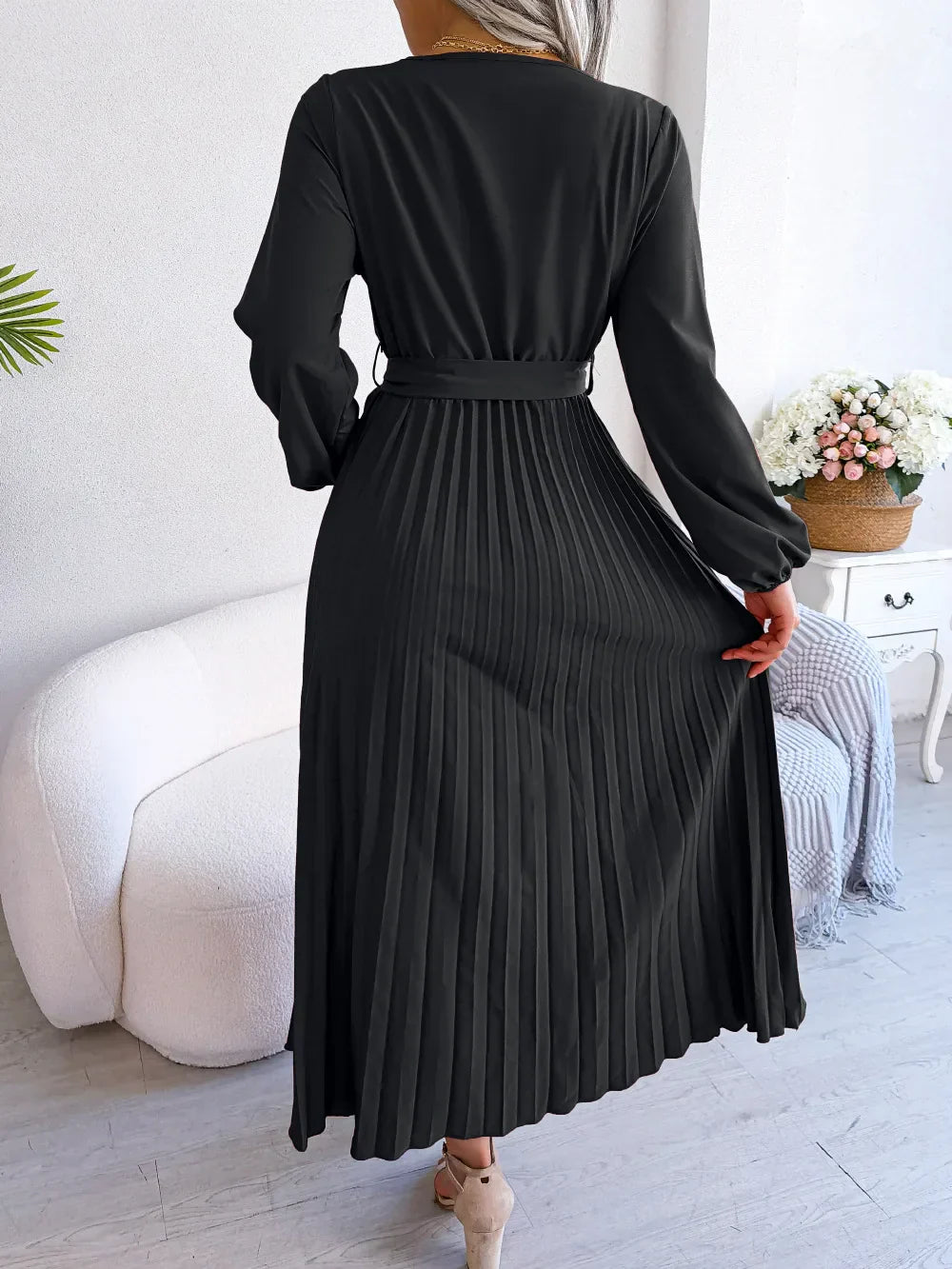 Alessia | Elegant Plisseret Maxikjole