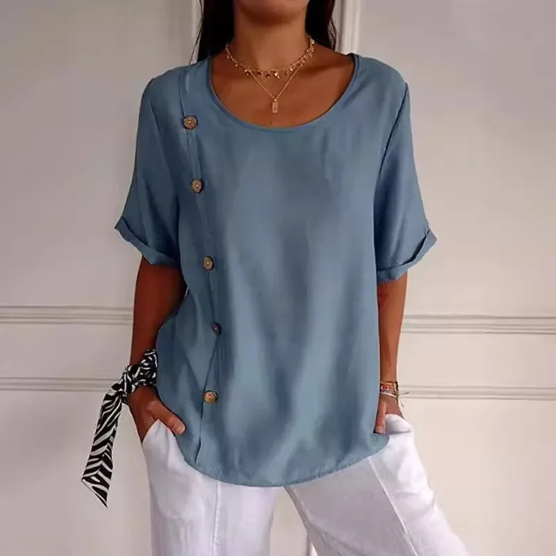 Amara | Knap-Draperet Elegant Bluse