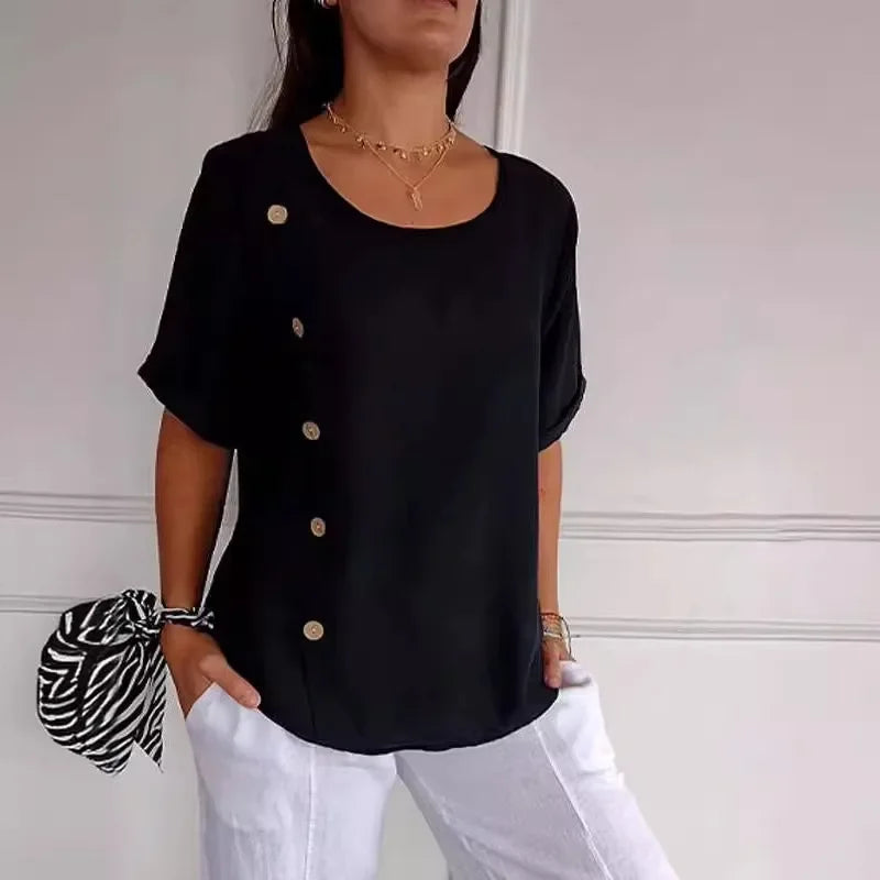 Amara | Knap-Draperet Elegant Bluse
