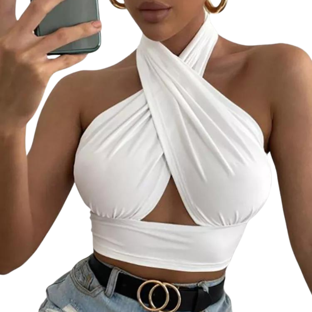 Celeste | Luxe Halter Crop Top