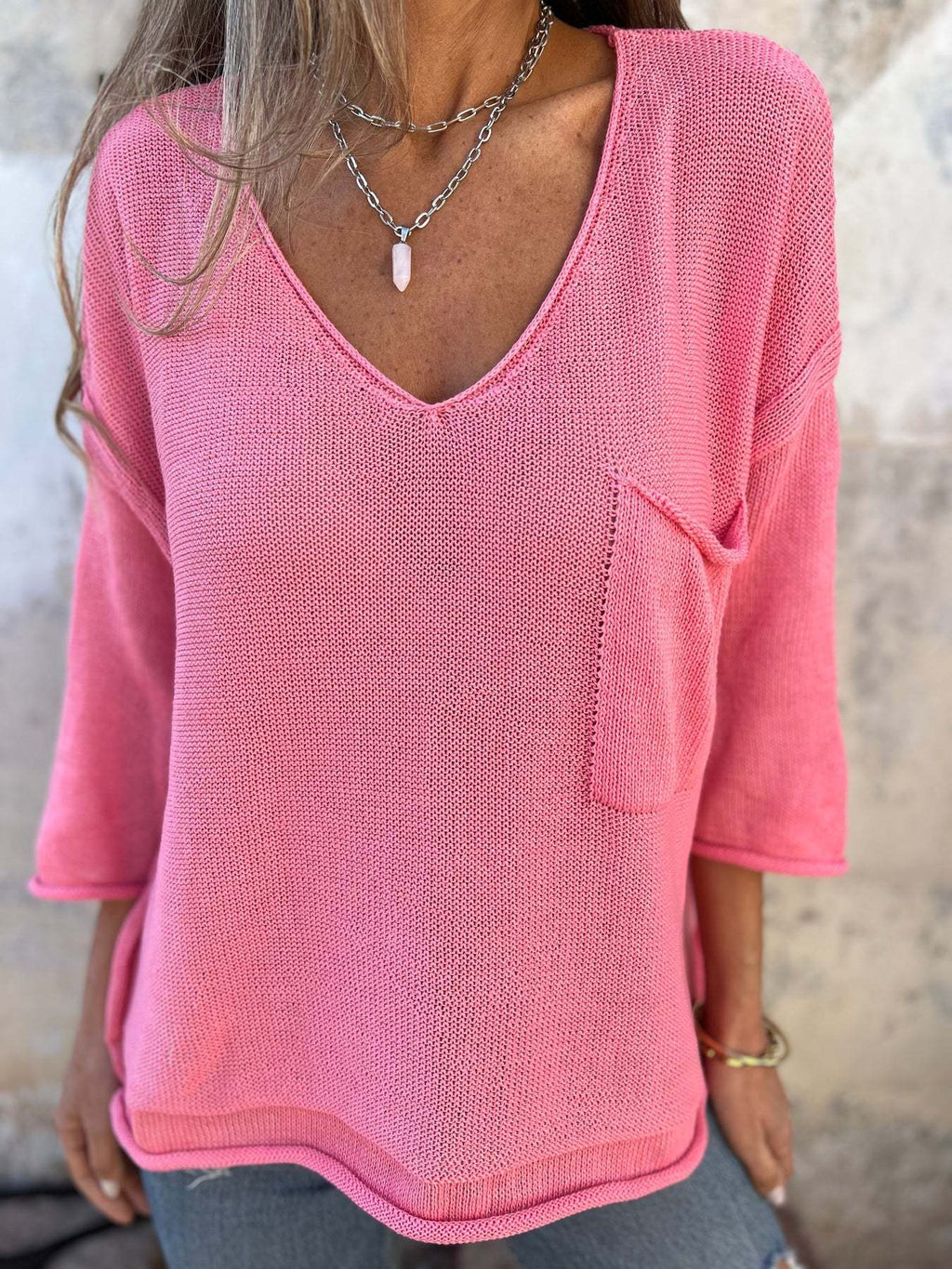 Celina | Elegant V-Hals Strikket Sweater